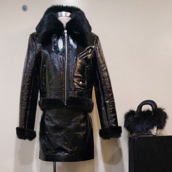 💥HOT ITEM💥PALMER GIRLS X MISS SIXTY Genuine Leather Aviator Jacket - Picture 7 of 16